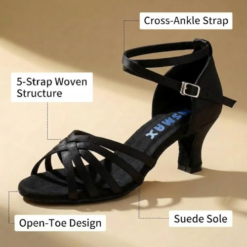 Image of MSMAX Women's Practice Ballroom Dancing Shoes Indoor Performance Latin Dance Shoes for Woman
