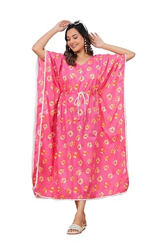 Image of BLOCKS OF INDIA Hand Block Kaftan in Cotton Fabric