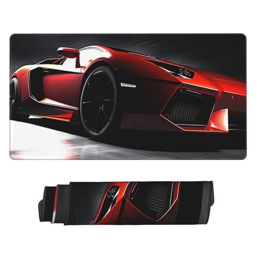 Grand tapis de souris de jeu voiture de sport 40x75 cm avec base caoutchouc