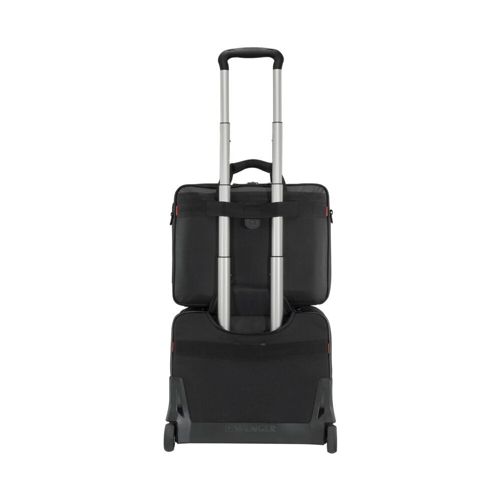 WENGER Borsa Porta PC a Tracolla, Notebook 17”, Cartella, 27 l, Uomo Donna, Ufficio Viaggi di Lavoro Università, Sostenibile, Nero/Grigio, 612260
