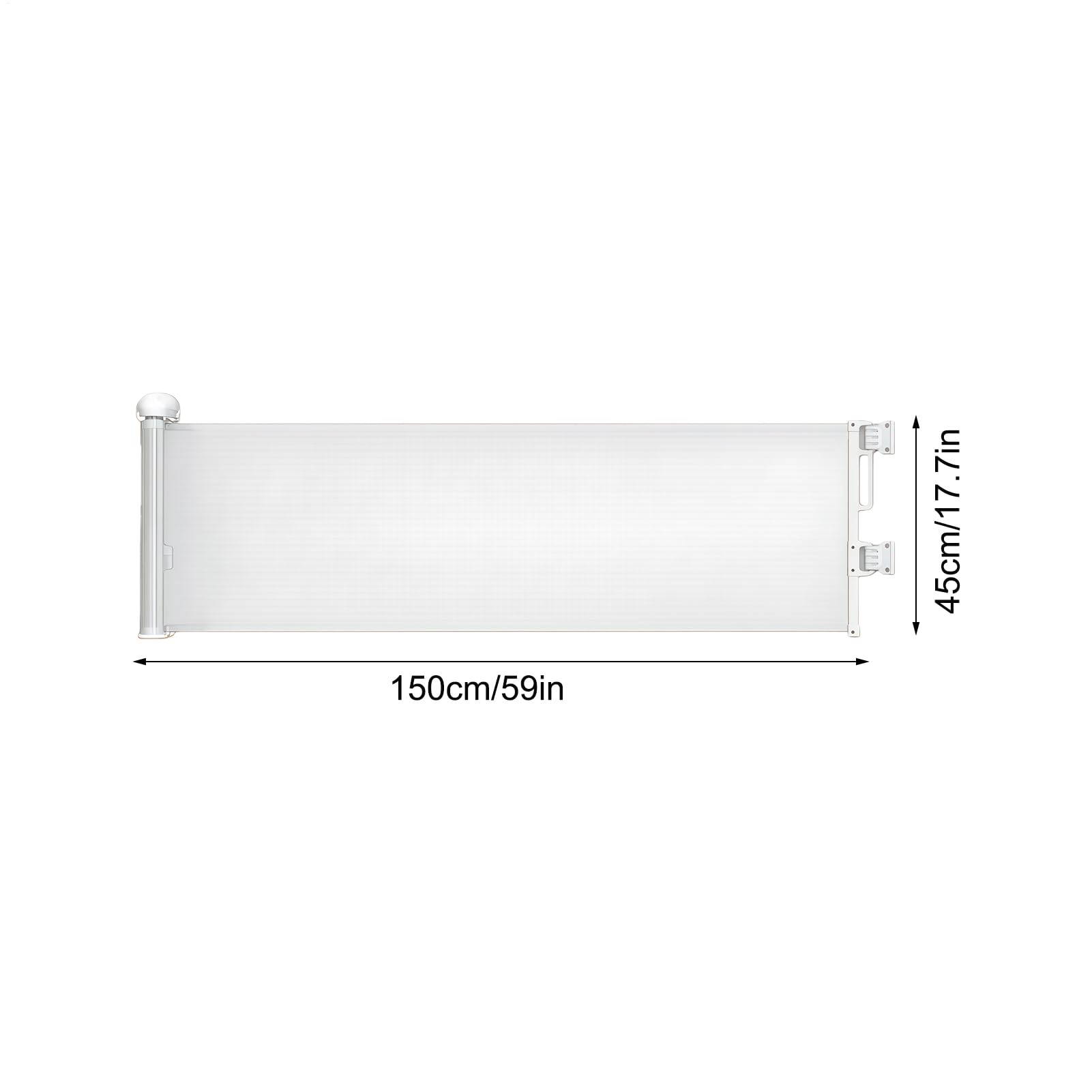 Rejilla extensible para perros – Valla de seguridad 45 x 150 cm con borde protector, rejilla para perros para escaleras – para puertas interiores/exteriores con seguridad infantil y protección para