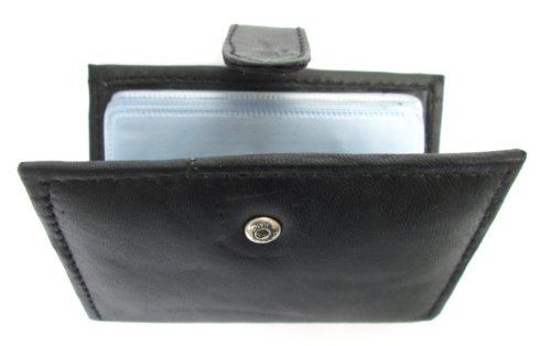 Dangerous Threads Mens/ladies Black Leather Photo Wallet Lamb Bifold 7783
