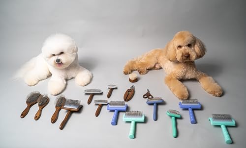 Tauro Pro Line Deshedding Brush with Metal Rim for Dogs & Cats, Medium (M) | Wooden Handle, Stainless Steel Pins, Undercoat Removal & Dematting, for All Coat Types, Ideal for Doodles & Poodles - Image 8