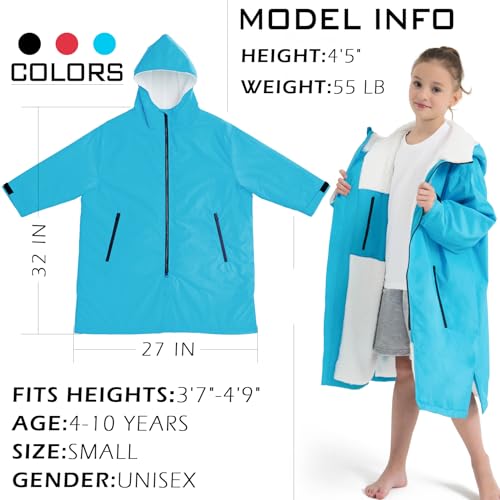 Swim Parka Kids Windproof Sherpa-Lined Unisex Parka Quick-dry Robe Coat for Kids Youth,Oversize Swimming Warm Jacket2