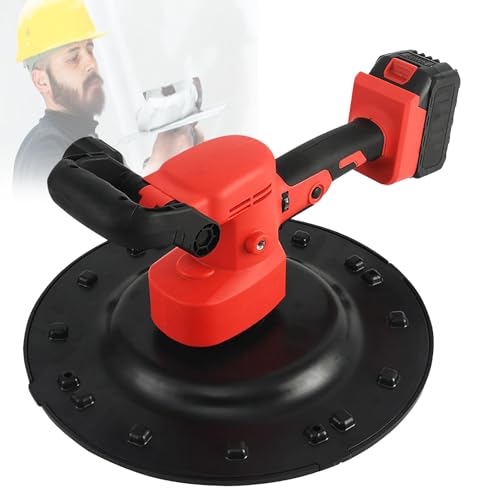 GSHSHOU Pulidora Eléctrica de Paredes, Juego Portátil para Alisar Paredes de Cemento, 6 Velocidades, Ideal para la Construcción de Superficies de Mortero de Paredes. 1battery