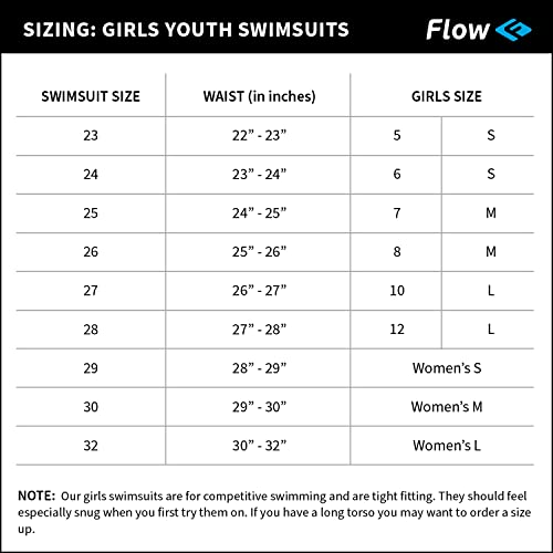 Flow Funky Girls Swimsuits - One Piece Swimming Suits For Practice And Competition In Size 23 To 30 (Derezzed Girls 32) #TOP5