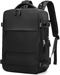Mochila Executiva de Viagem Grande, Compacta Super Reforçada Mochila Para Notebook, Mala de Mão com USB Unissex Moderna PREMIUM Appari (Preto)