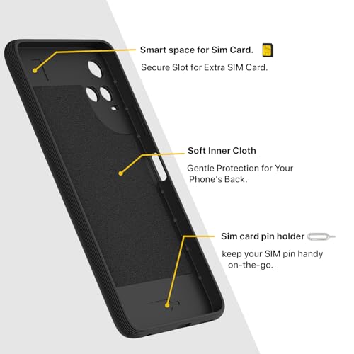 Image of Pikkme Back Cover for Vivo Y21 2021 / Y33s Camera Protection 3D Hexa Cube Design Silicone Protective Bumper Case (Black)