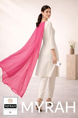 Image of MYRAH Chiffon Solid Casual Daily Use Dupatta For Women's & Girls Length - 2.50 Meter