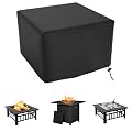 maobutte Square Fire Pit Cover for 29-32 Inch Firepit, Heavy Duty Outdoor Patio Fire Pit Table Cover, Gas Fire Pit Cover - Waterproof Dustproof Anti UV and Tear Resistant