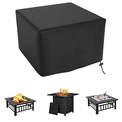 maobutte Square Fire Pit Cover for 29-32 Inch Firepit, Heavy Duty Outdoor Patio Fire Pit Table Cover, Gas Fire Pit Cover - Waterproof Dustproof Anti UV and Tear Resistant