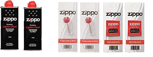 Lot 2 bidons d'essence 12 pierres à briquet 2 mèches