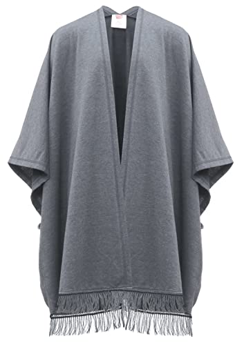 Hanes Women's Fringe Shawl Wrap (Heather Grey)2