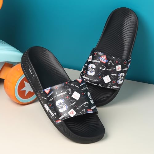 Image of YOHO Sliders for Men | Comfortable and Lightweight Slides | WB Cartoon & Comic Characters: Batman,Superman,Tom & Jerry,Rick & Morty,Big Bang Theory, Friends and Scooby Doo for Boys