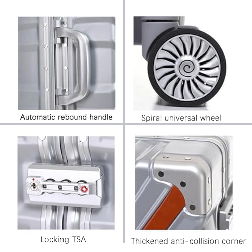 Luggage Cabin Hardside Suitcase Large Suitcase Checked with Spinner Wheels TSA Fashionable Retro Suitcase,3,20in2