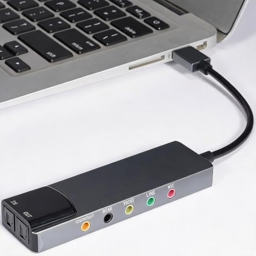 Sunydog GS3 USB esterno scheda audio virtuale 7.1 canali, Plug and Play, microfono e controllo del volume Sunydog GS3 USB esterno scheda audio virtuale 7.1 canali, Plug and Play, microfono e controllo del volume