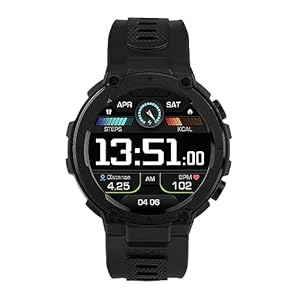 Sekonda Alpine GPS Smart Watch 50mm with Step, Distance, Calorie Tracker, Sleep Monitor, Continuous Heart Rate and Warning Monitor, Blood Oxygen Monitor and GPS Tracker with Black Plastic Strap