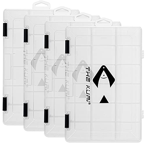 Thekuai Tackle Boxes, Fishing Lure Tray With Removable Dividers, Plastic Storage Organizer Boxes - 2 Packs / 3 Packs / 4 Packs 3600 3700 Tackle Trays - Parts Box (4 PACKS BOXESï¼ˆ3600ï¼‰)