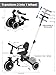 XJD Toddler Bike, 6 in 1 Folding Toddler Tricycle for 1-4 Year Old with Parental Control Handle, Balance Bike with Removable Pedal, Backrest, Adjustable Seat and Handle, First Birthday Gifts (White)