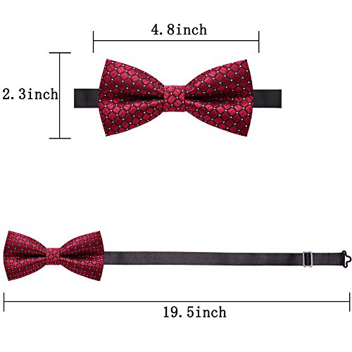 Image of AUSKY 8 PACKS Elegant Adjustable Pre-tied Bow Ties for Men Boys (1&4&5&6&8 Pack for option)