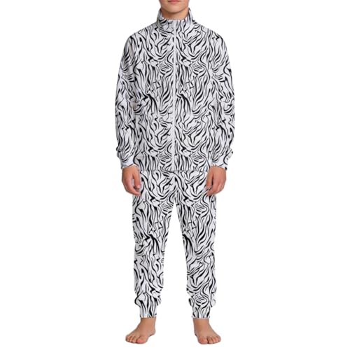 Image of Kids Two-Piece Classic Zippered Sports Jacket Set Sweatpants Jogging Teenager Sportswear Set