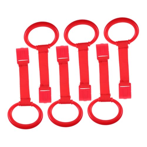 ZUNOXAZ 6個 ベビーサークル用学歩プルアップリング スタンドサポート 軽量 設計 アームトレーニング 運動能力向上用 多用途ベビーベッド プ