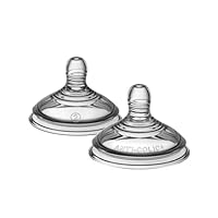 Tommee Tippee Advanced Anti-Colic Baby Bottle Teats, Medium Flow, 3+ Months, Breast-Like for a Natural Latch, Anti-Colic Valve, Soft Silicone, Pack of 2