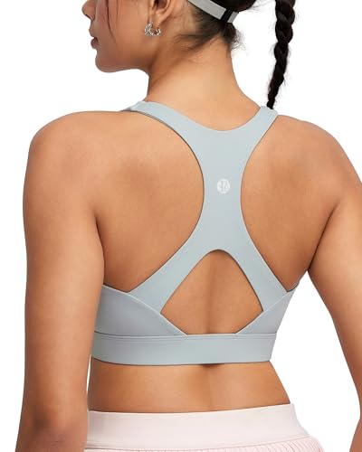 Image of RUNNING GIRL Sports Bras for Women High Support,Molded Cup Racerback Sports Bra with Sewn in Pads Workout Running Bra(WX3176Grey,L)