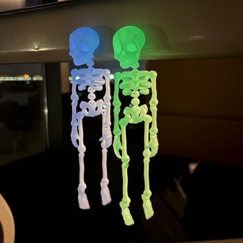 Imán de nevera esqueleto 3D verde fluorescente 7.87 pulg miniatura 4