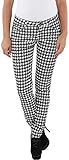 Sotala Damen Skinny Business Röhrenhose Stretch Hüft Stoff Slim Fit Hose Elegant Classic kariert Karomuster