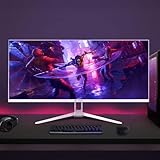 CRUA 34 Inch 120Hz 21:9 WFHD 2560 x 1080 IPS Ultra Wide Gaming Monitor with Built-in Speakers, Supports AMD FreeSync, 120% sRGB, DP1.4 and HDMI1.4, Wall Installation, White - Image 8