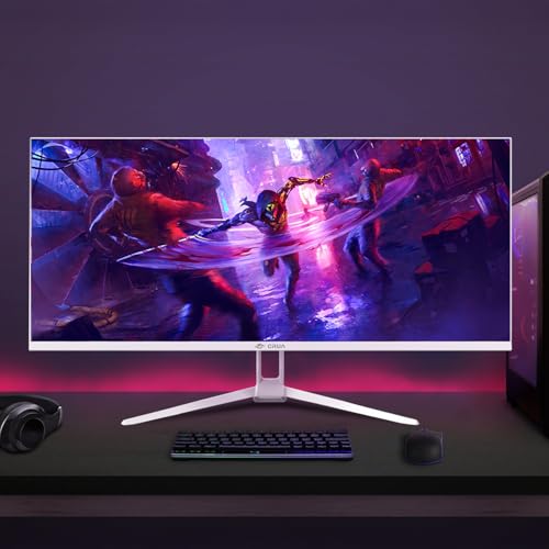 undefined CRUA 34'' Ultrawide Gaming Monitor 120HZ, 21:9 WFHD 2560X1080 IPS Panel Computer Monitors with Built-in Speakers, Support AMD FreeSync, 120% sRGB, DP1.4 & HDMI1.4, Wall Mountable Installs-White の商品画像 7