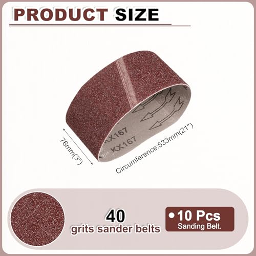 Bande abrasive 76x533 mm grain 40 pour ponceuse à bande et affûteuse