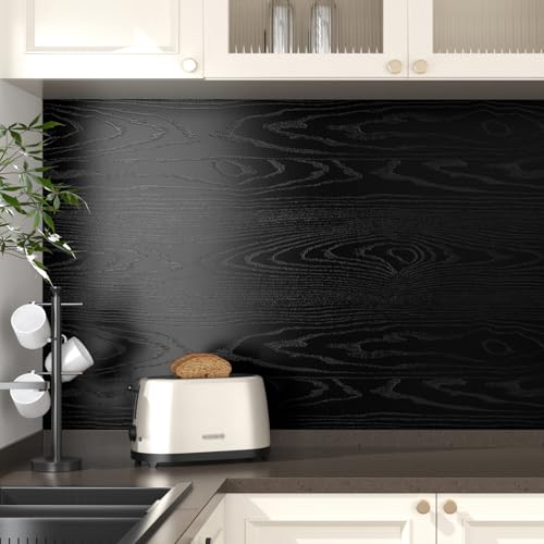 Papel de contacto de madera negra WESTICK vinilo decorativo premium para pared y puertas 6
