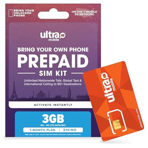 Ultra Mobile Prepaid Phone Plan with Unlimited International Talk, Text and 2GB Data Cover