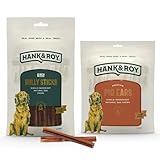 Hank & Roy All-Natural Pig Ears for Dogs + Dog Bully Sticks Bundle, 6 Pig Ears and 6 Bully Sticks, Long Lasting, Antibiotic and Hormone Free