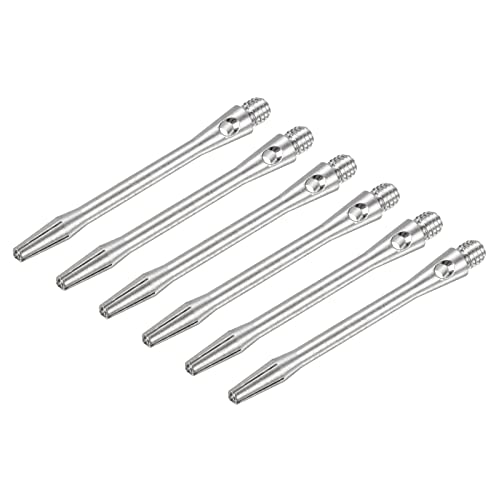 Image of PATIKIL 48mm Dart Shafts, Medium 2BA Thread Aluminum Dart Stems Dart Accessories Throwing Fitting for Steel Tip - 6 Pack (Silver Tone)