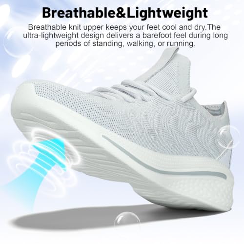 Image of Pujcs Womens Walking Running Shoes Slip-on Breathable Mesh Tennis Sneakers | Lightweight Non-Slip Shoes-Cushioned Athletic Sneakers for Gym Hiking Workout Casual Work