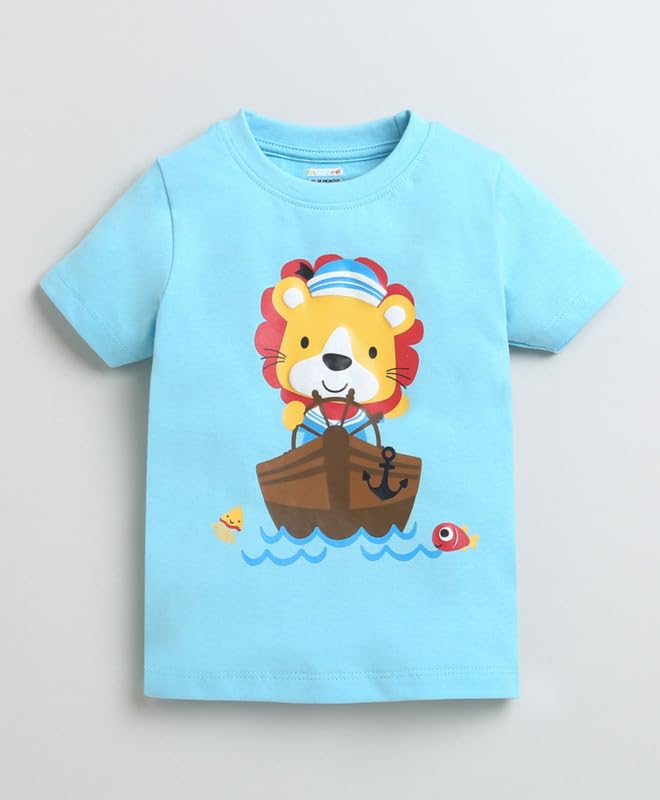 BUMZEE Baumwoll-T-Shirts für Kinder, normale Passform, 2er-Pack (Peb9920)