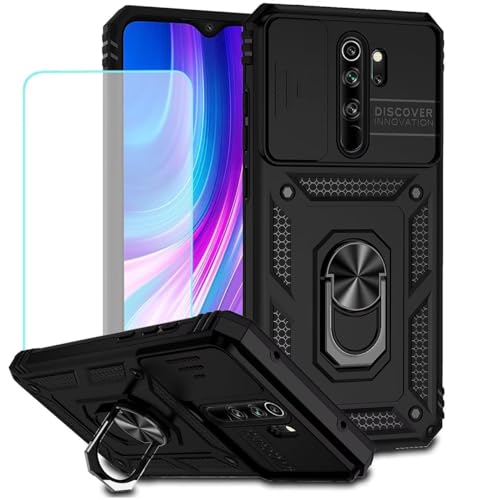 Coque Redmi Note 8 Pro antichoc M1906G7I noire bague magnétique