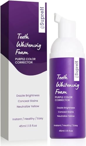 Image of Purple Toothpaste for Teeth Whitening: Best Color-Correcting Foam Toothpaste for Stain Removal - Sensitive Teeth Brightening & Non-Peroxide Whitening - for Adults1.5 fl oz