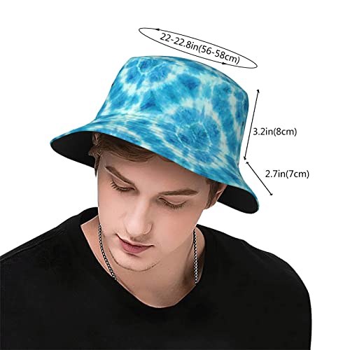 Summer Pastel Blue Tie Dye Bucket Hat For Women Men Cute Novelty Beach Sun Hat Packable Fisherman Cap Hat Travel Outdoor #TOP2