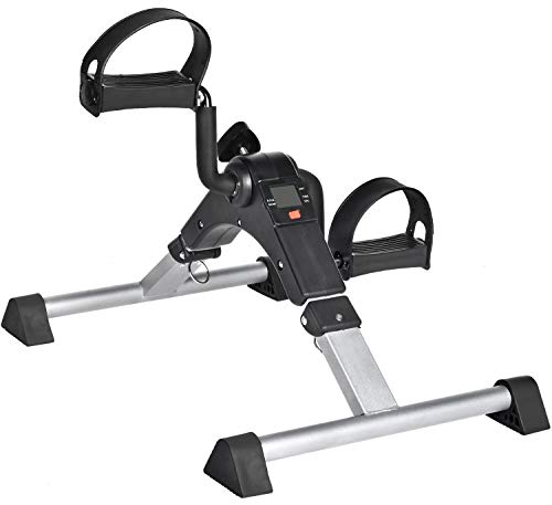 ACTIONCLUB Digital Folding Pedal Exerciser - Fitness Mini Arm Bikes, Under Desk Exerciser