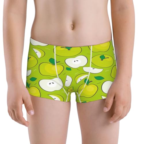 Boys' Cotton Boxer Brief Soft Underwear-Green Fruit