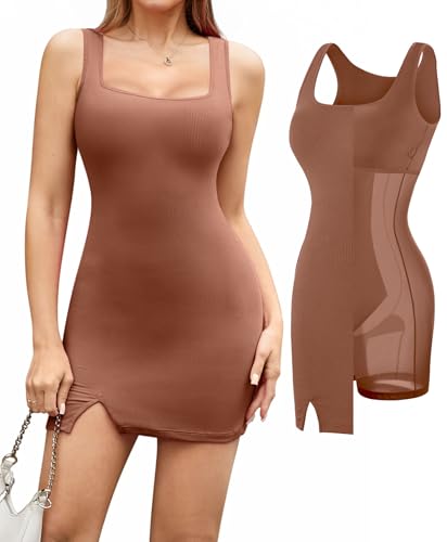 Image of Popilush Cocktail Dresses for Women Built in Shapewear Bra Mini Party Dress