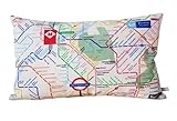 Housse de coussin rectangulaire motifs plan de métro international.