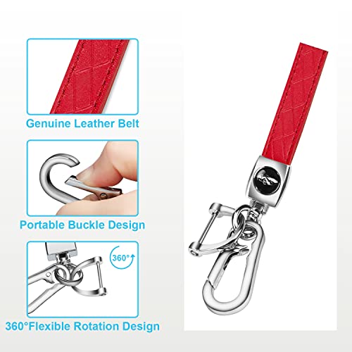 Image of QBUC for BMW Key Fob Cover with Leather Keychain | for BMW 2 5 6 7 Series X1 X2 X3 X5 X6 X7 Premium Soft TPU Key Fob Holder (1-Red)