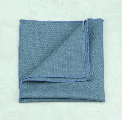 Image of Mens Linen Tie Set - Solid Necktie with Pocket Square for Men Wedding