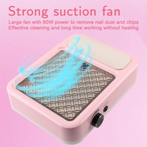 Angnya NAIL DUST COLLECTOR With 2 Reusable Filters,Nail Extractor Vacuum Acrylic Nail Dust Collector thumb #1