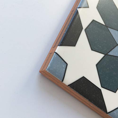 8 X 8 Cadiz Collection Blue Encaustic Style Ceramic Spanish Decorative Floor Tile #TOP7